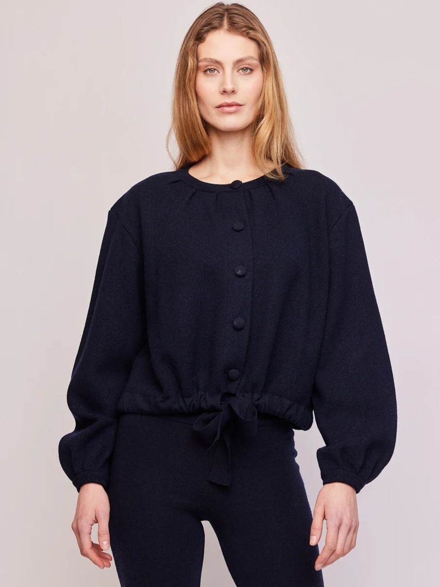 Women Ella & il Knitwear And Sweaters | Ella & Il Franca Cardigan In Navy Merino