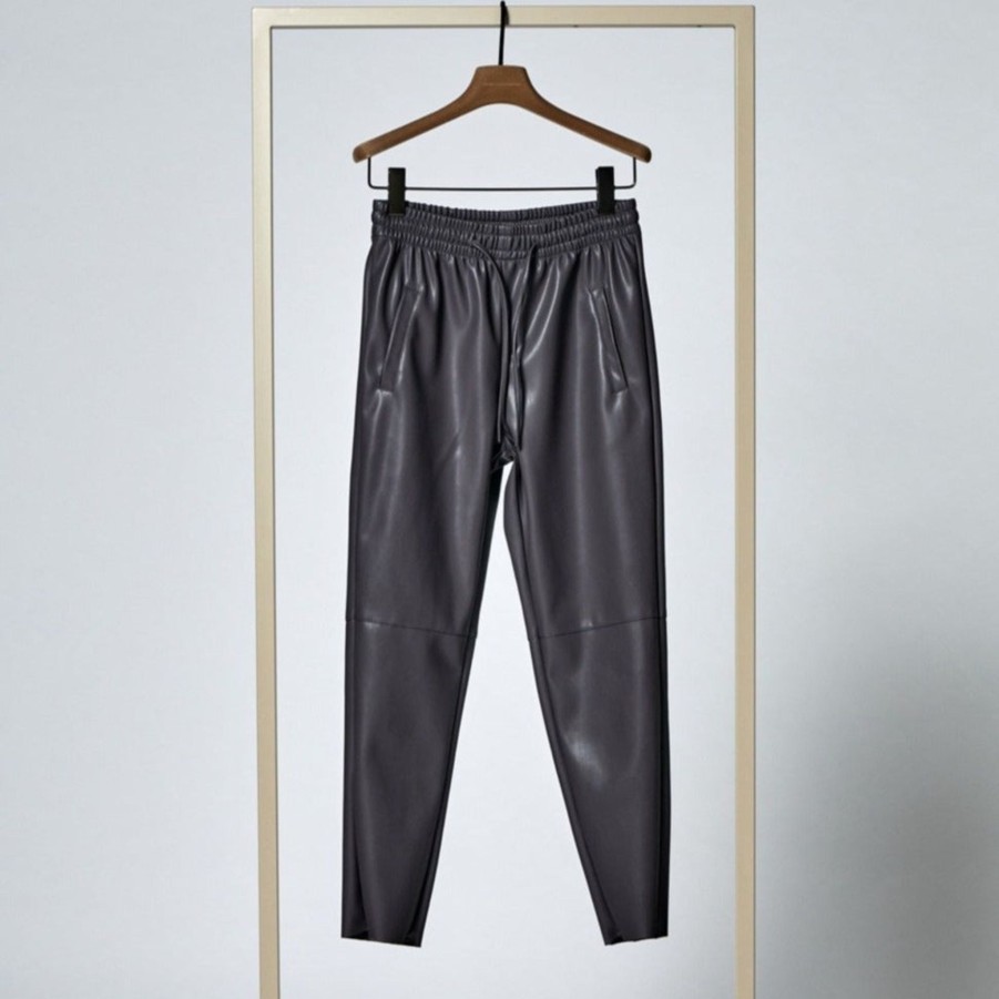 Women Herzen's Angelegenheit Trousers & Skirts And Shorts | Herzen'S Angelegenheit Vegan Leather Trousers In Grey 13223-6900