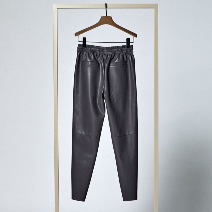 Women Herzen's Angelegenheit Trousers & Skirts And Shorts | Herzen'S Angelegenheit Vegan Leather Trousers In Grey 13223-6900