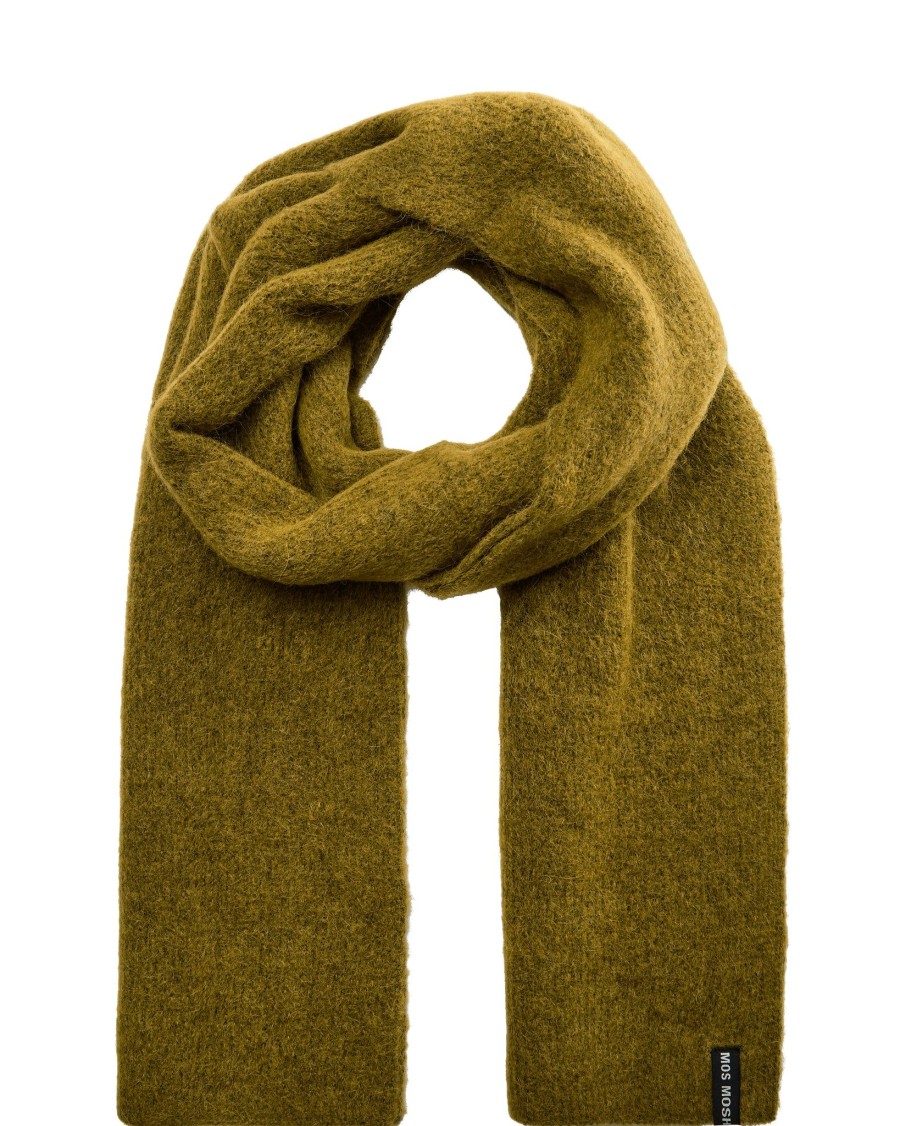 Women Mos Mosh Gloves & Hats And Scarves | Mos Mosh Thora Knit Scarf In Fir Green