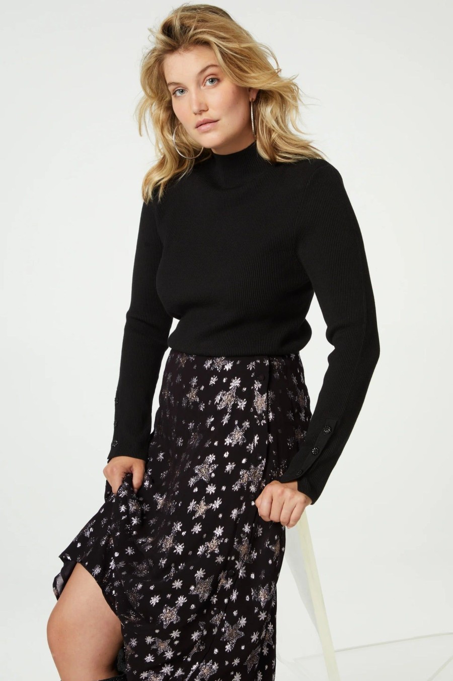 Women Fabienne Chapot Trousers & Skirts And Shorts | Fabienne Chapot Lydia Indi Skirt In Black And Silver