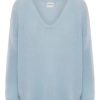 Women American Dreams Knitwear And Sweaters | American Dreams Silja V Neck Sweater In Pale Blue