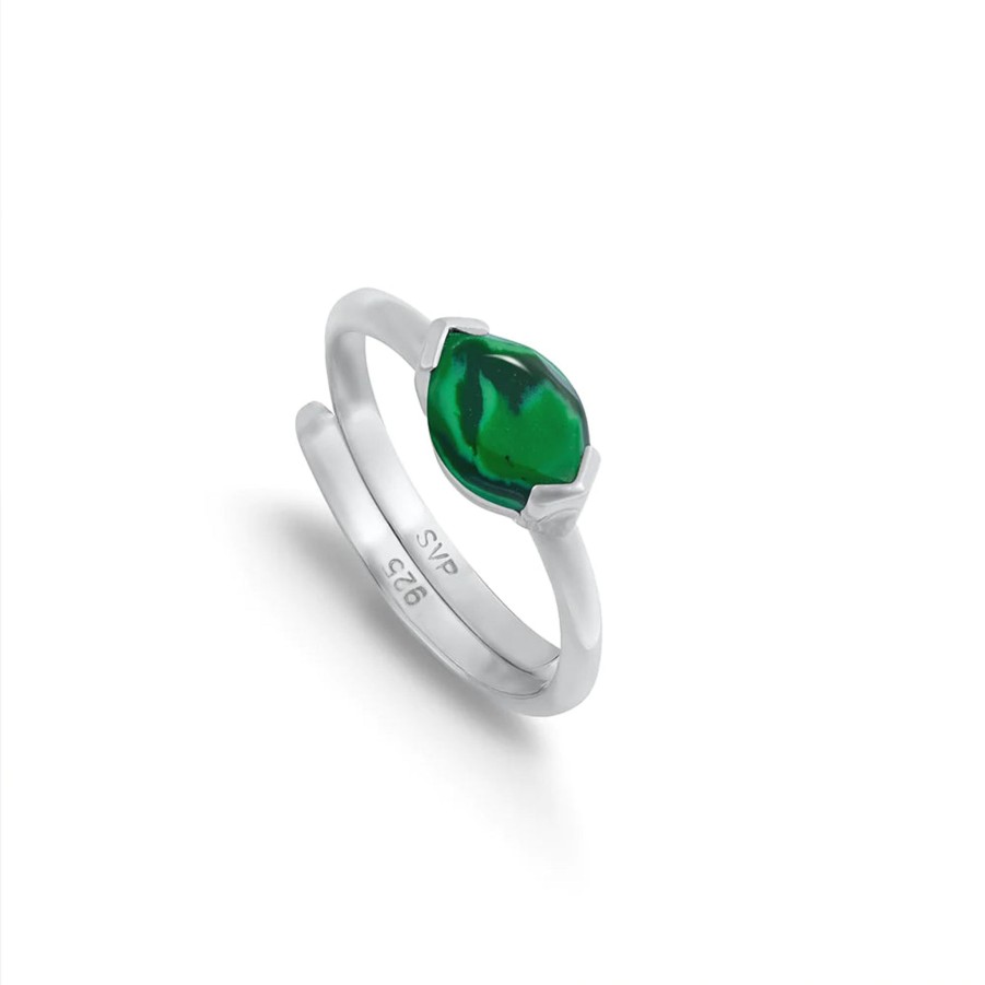 Women SVP Jewellery Rings | Sarah Verity Svp Siren Malachite Silver Ring