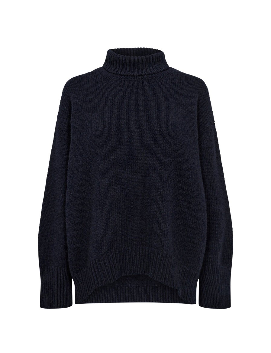 Women Levete Room Knitwear And Sweaters | Levete Room Perle Jumper In Dark Navy 300946