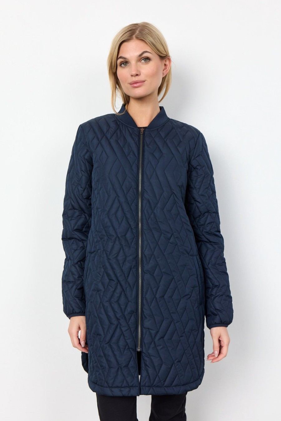 Women Soya Concept Coats And Jackets | Soya Concept Fenya Jacket In Navy 16782