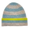 Women Nooki Gloves & Hats And Scarves | Nooki Farah Knitted Stripe Beanie In Duck Egg Mix