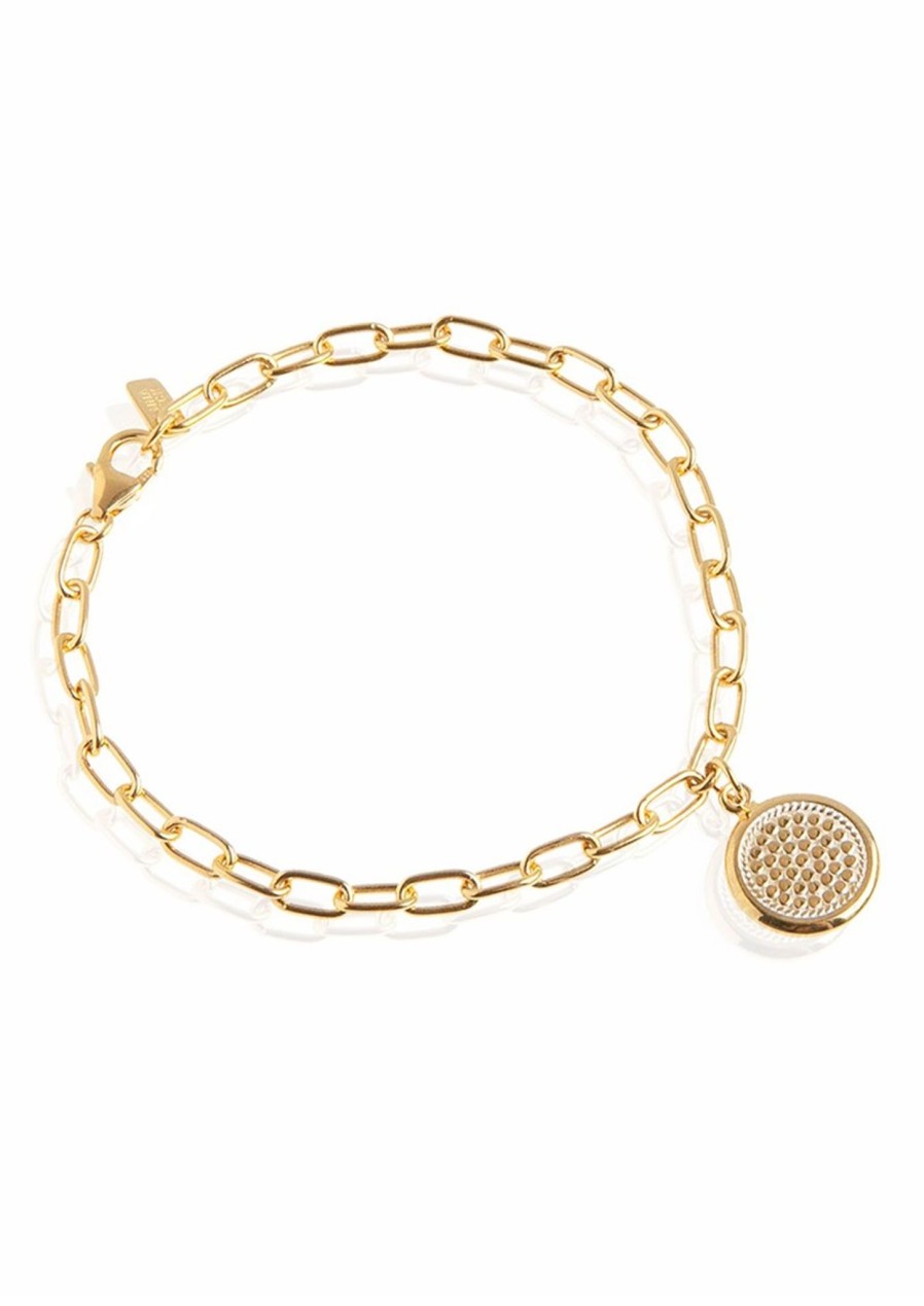 Women Anna Beck Bracelets | Anna Beck Smooth Rimmed Charm Bracelet Br10117-Gld