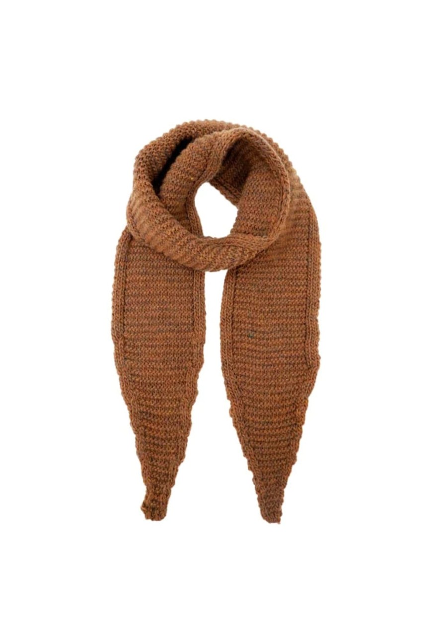 Women Black Colour Gloves & Hats And Scarves | Black Colour Sally Scarf In Camel