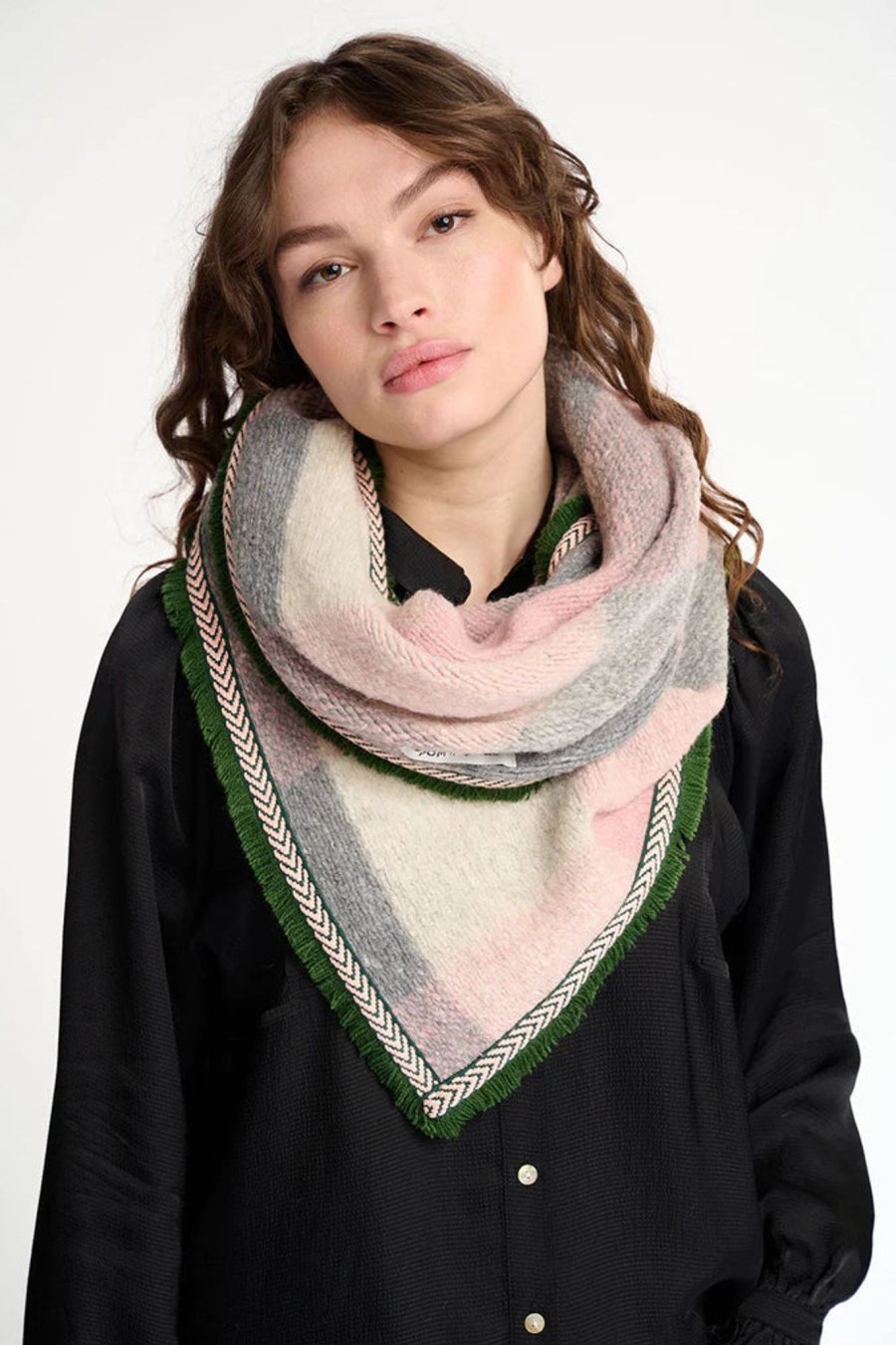 Women Pom Amsterdam Gloves & Hats And Scarves | Pom Amsterdam Shawl Cosy Rose