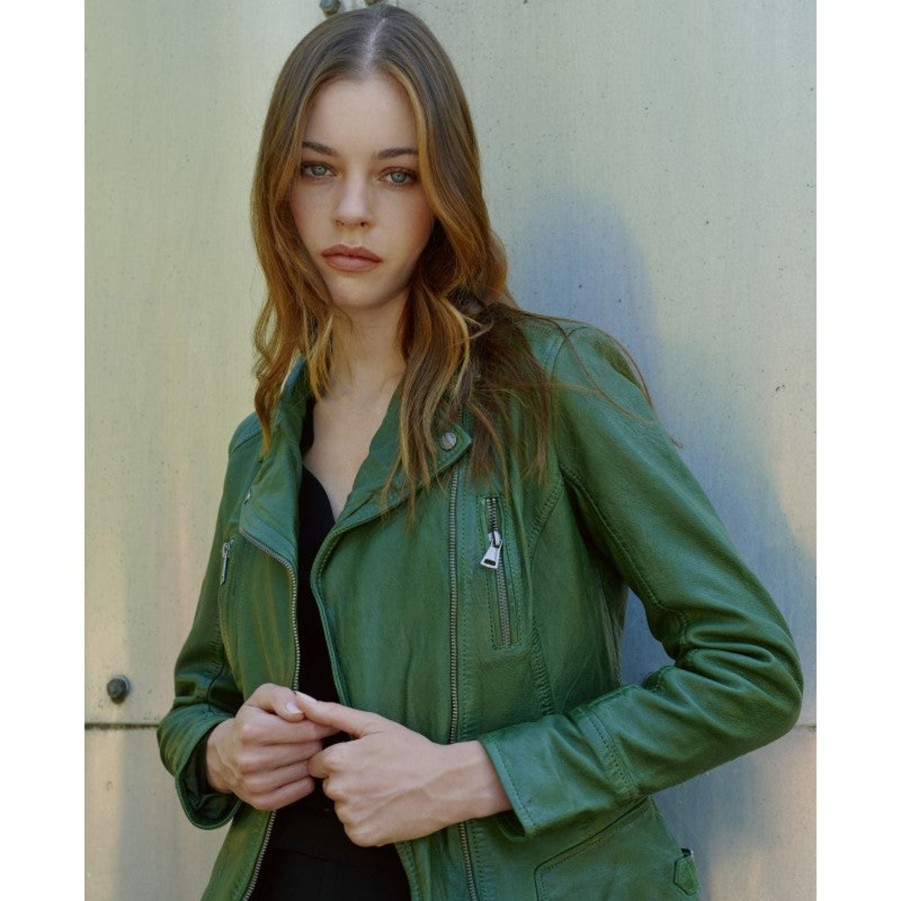 Women Oakwood Coats And Jackets | Oakwood Camera Leather Jacket In Green