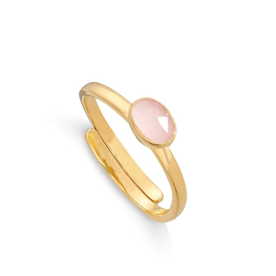 Women SVP Jewellery Rings | Sarah Verity Svp Atomic Micro Rose Quartz Gold Ring