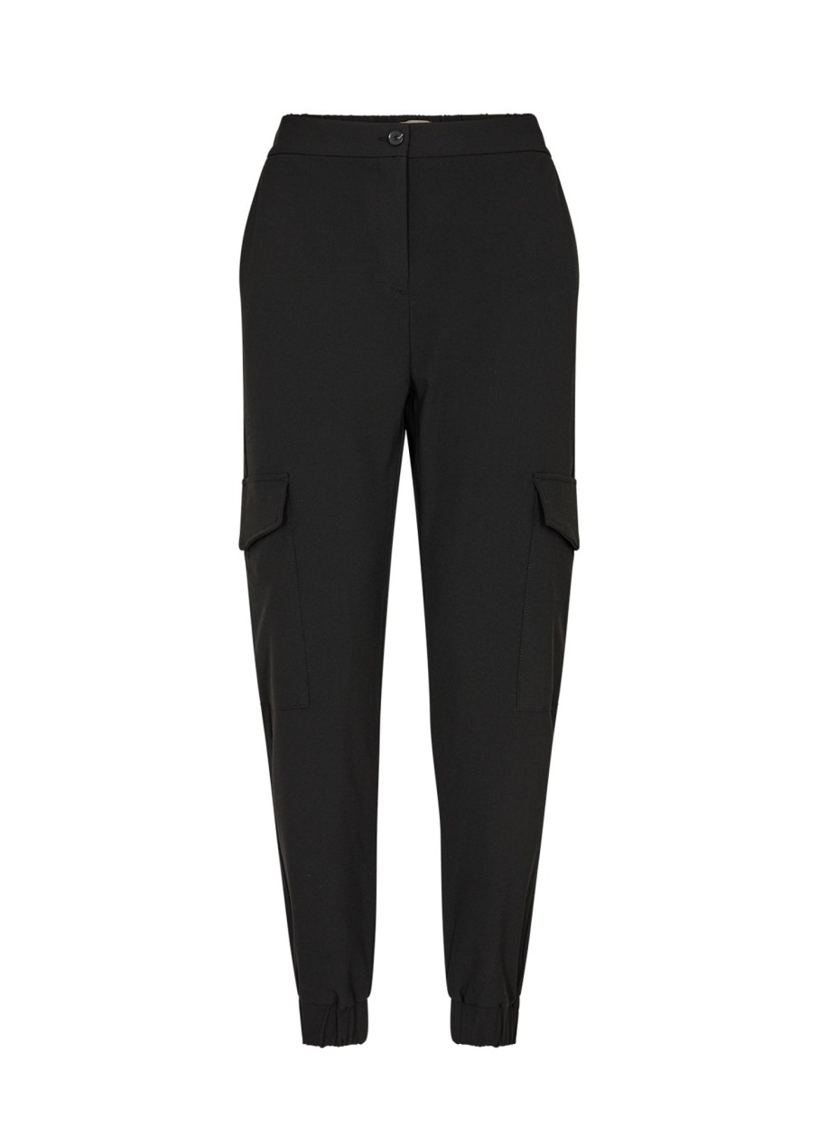 Women Soya Concept Trousers & Skirts And Shorts | Soya Concept Gilli Cargo Pants In Black 18389