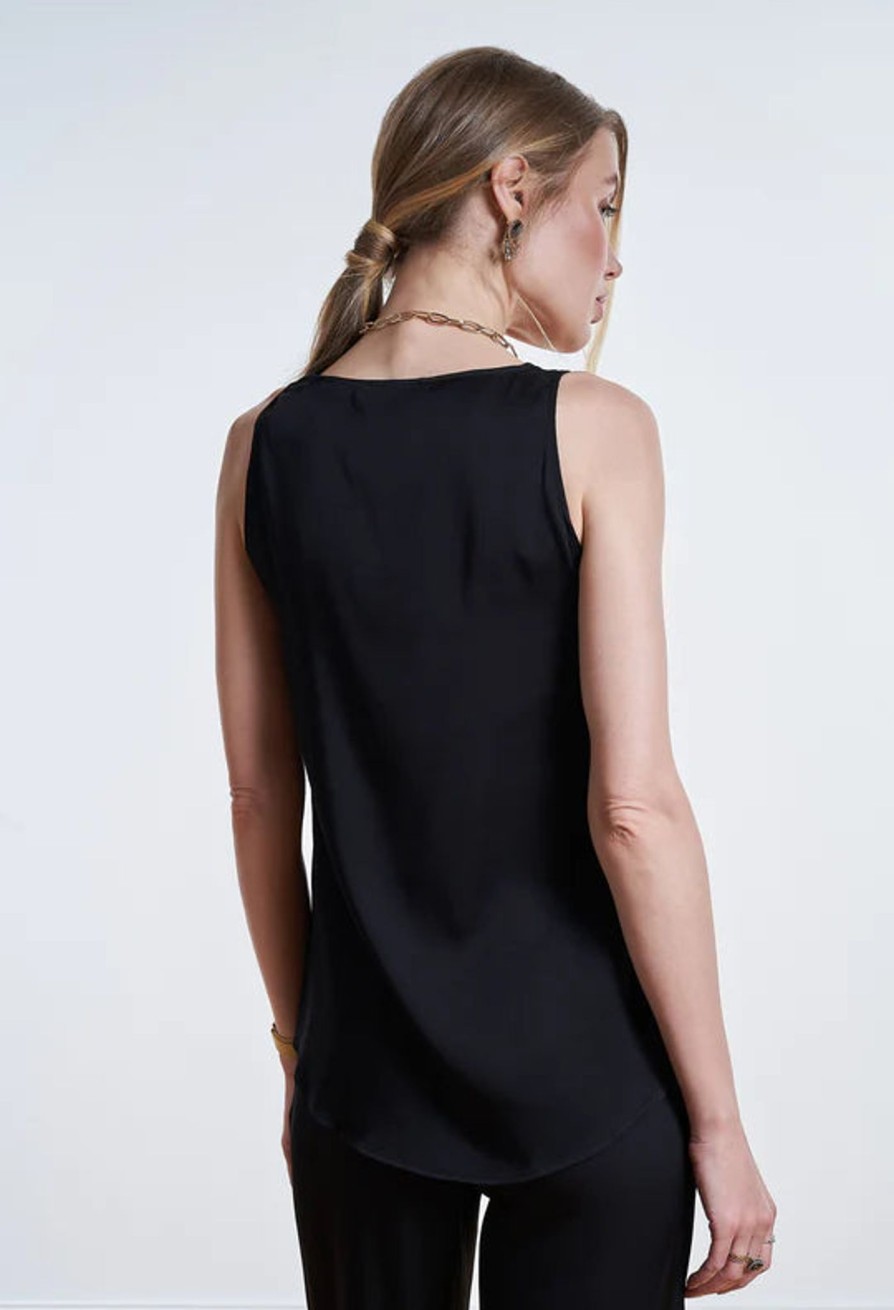 Women Silk95Five Tops | Silk95Five Tivoli Silk Tank Top In Black 22000