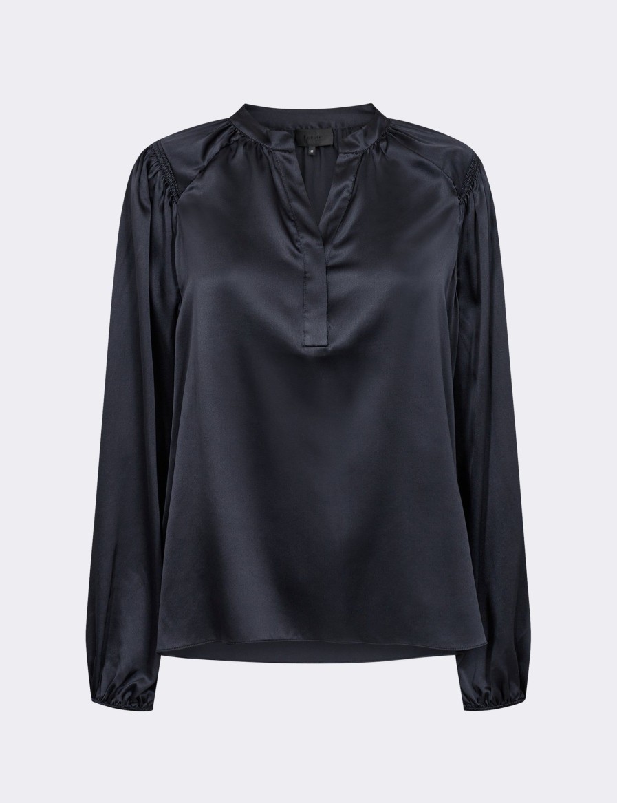 Women Levete room Tops | Levete Room Dakota Blouse In Dark Navy 301015