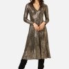 Women Traffic People Dresses | Traffic People Zip It Dress In Brown Animal Print