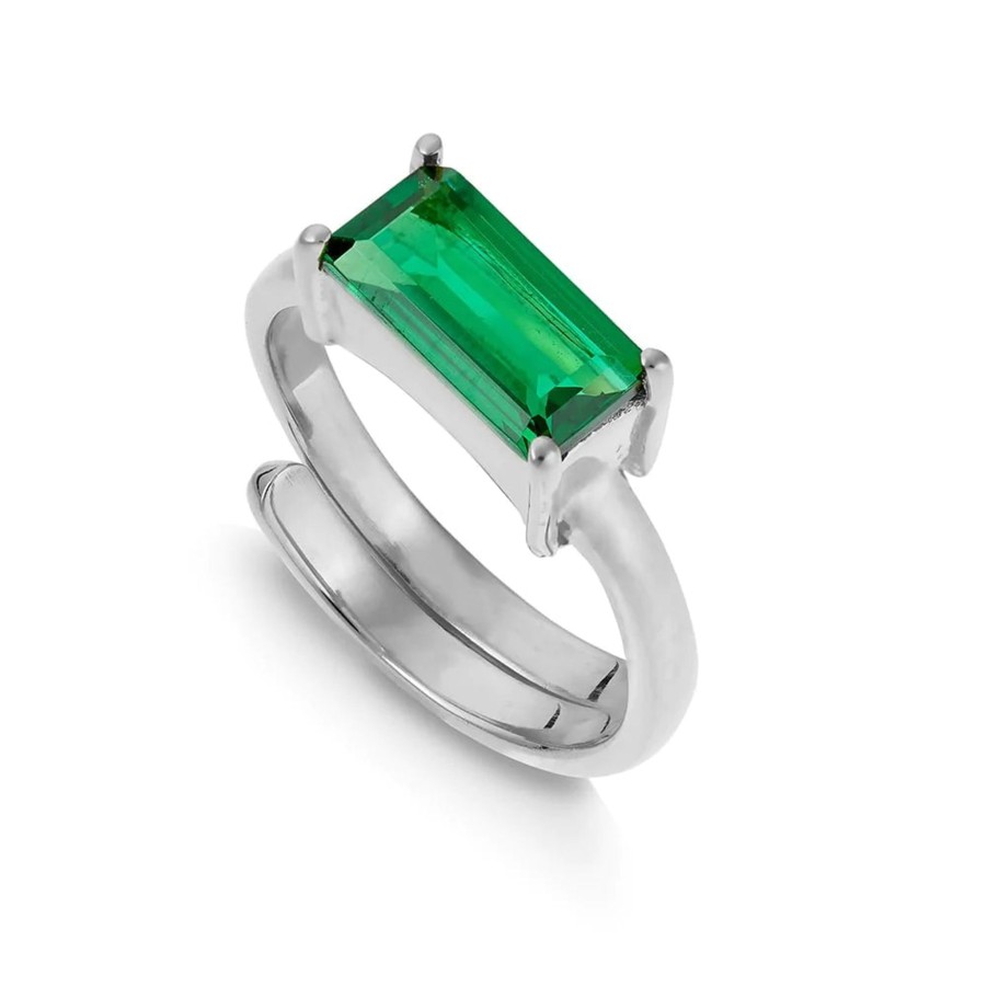 Women SVP Jewellery Rings | Sarah Verity Svp Nirvana Large Emerald Quartz Silver Ring