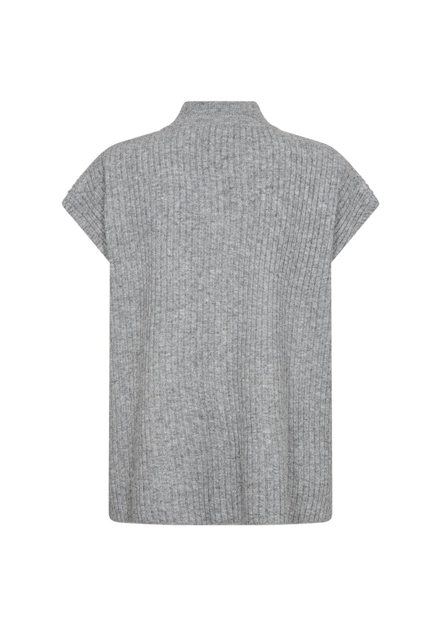 Women Soya Concept Knitwear And Sweaters | Soya Concept Tamira Waistcoat In Grey Melange 51216