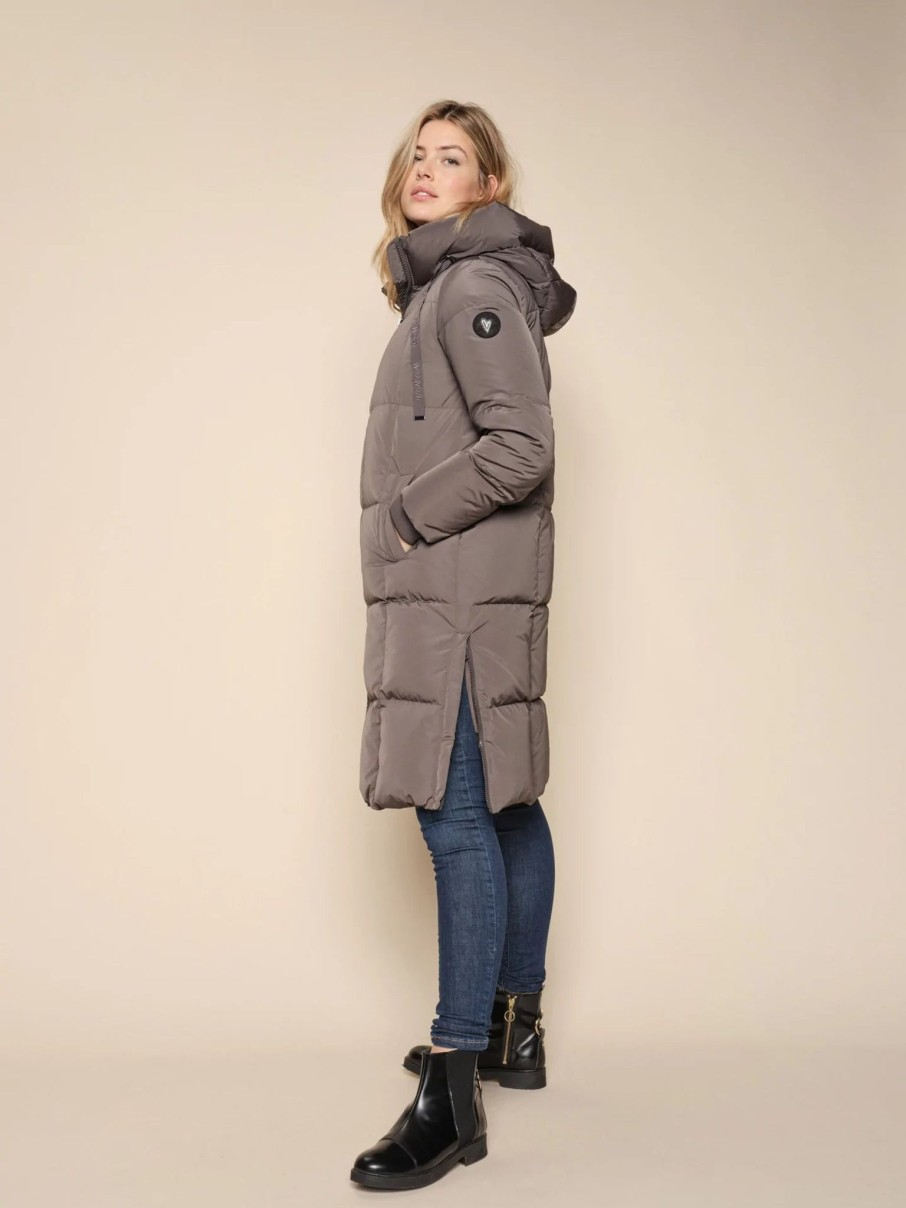 Women Mos Mosh Coats And Jackets | Mos Mosh Nova Square Down Coat In Magnet