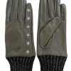 Women Nooki Gloves & Hats And Scarves | Nooki Isabella Elvis Embroidered Leather Glove In Khaki