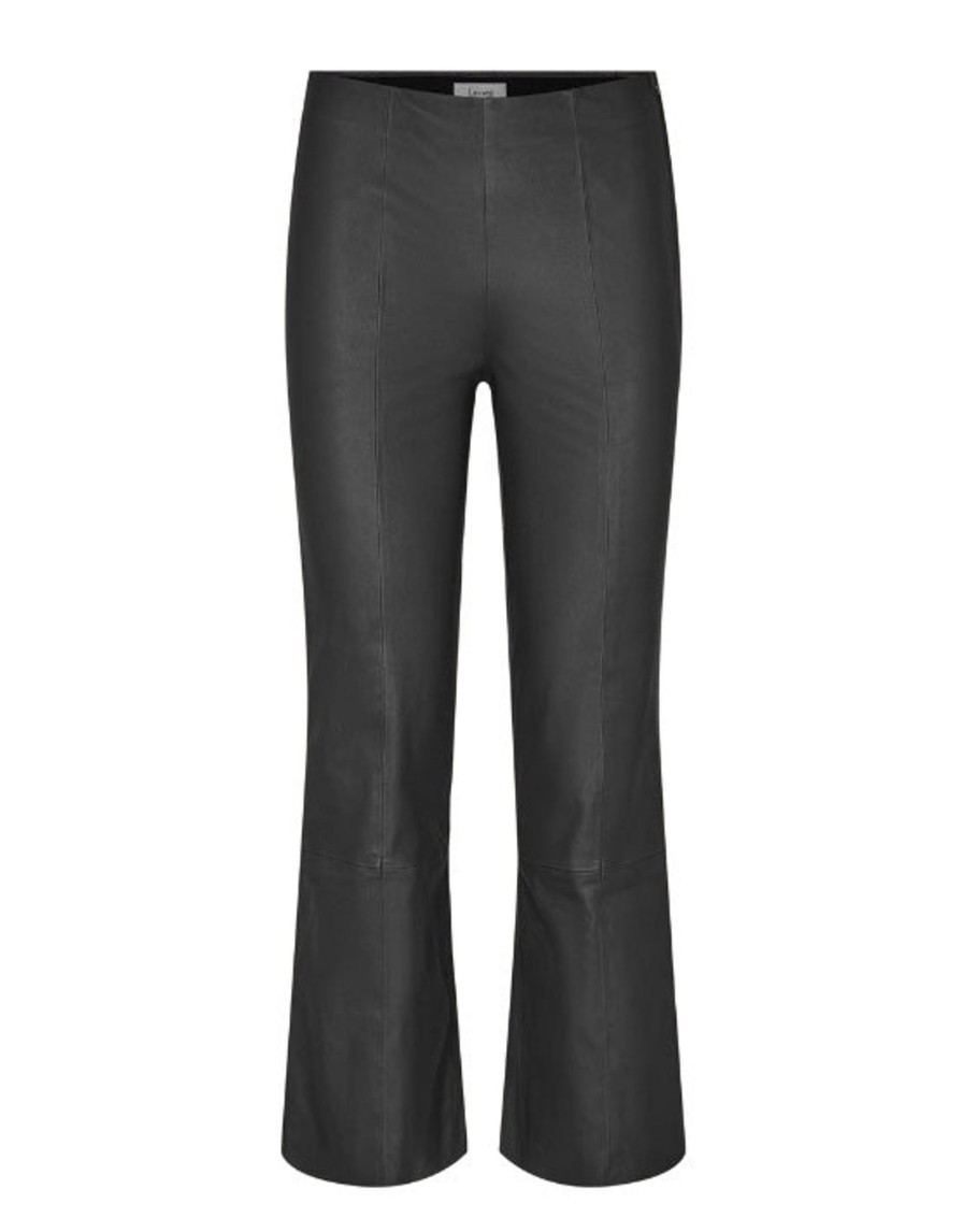 Women Levete room Trousers & Skirts And Shorts | Levete Room Gloria 3 Kick Flare Leather Trouser